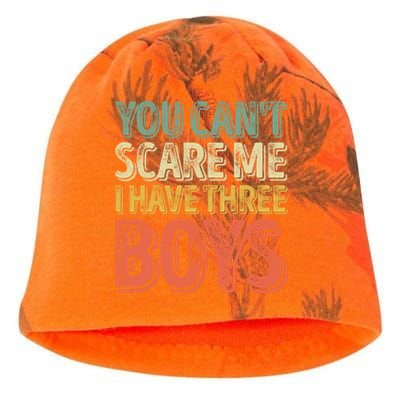 Fathers Day Gift You Cant Scare Me I Have Three Meaningful Gift Kati - Camo Knit Beanie