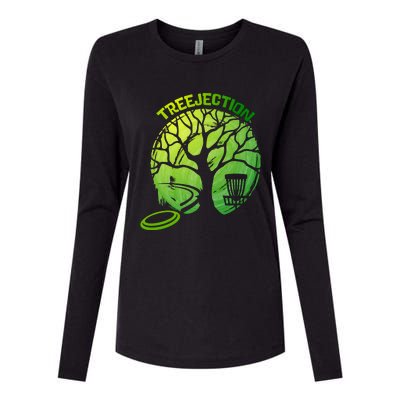 Funny Disc Golf Graphic Tree Gift Womens Cotton Relaxed Long Sleeve T-Shirt