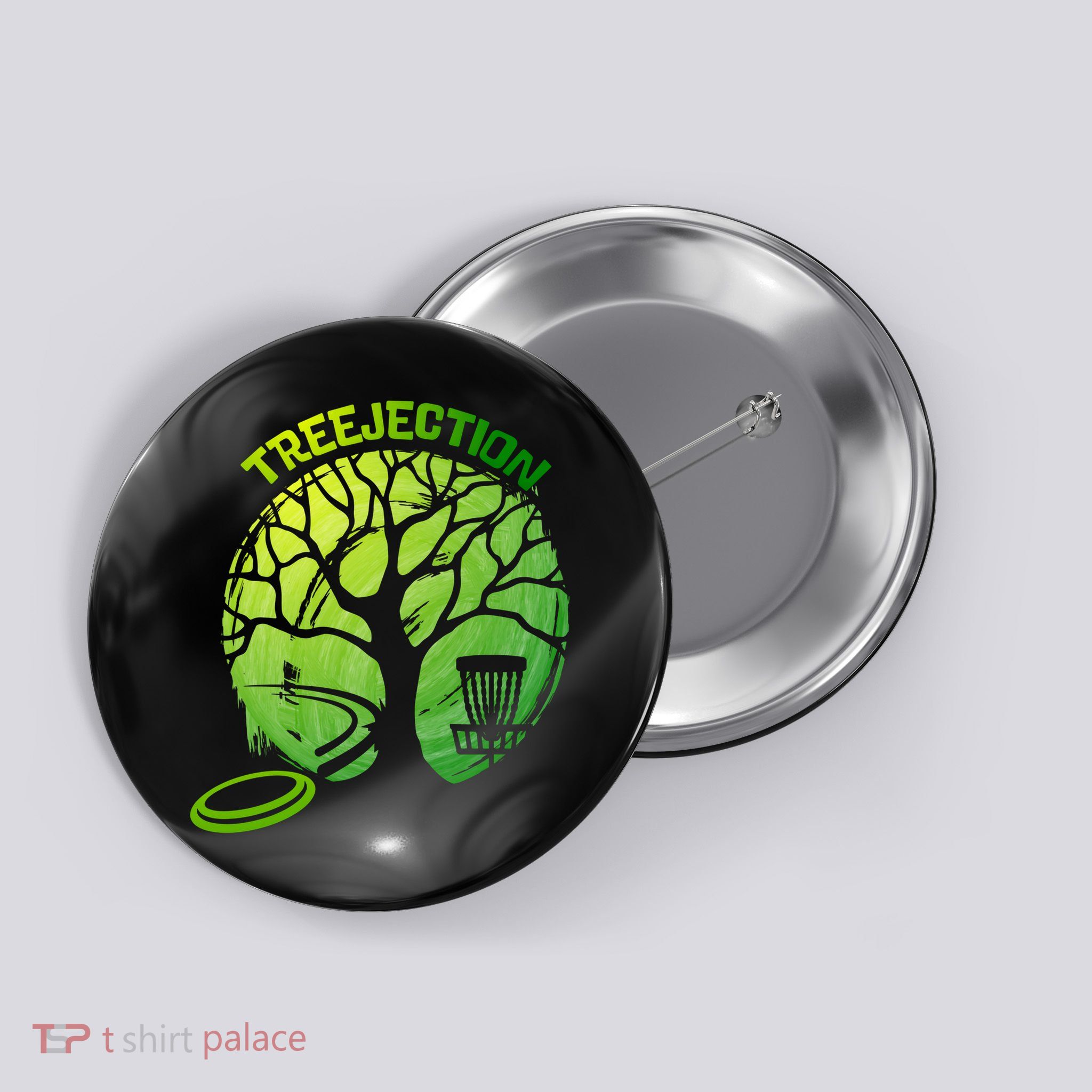Funny Disc Golf Graphic Tree Gift Button