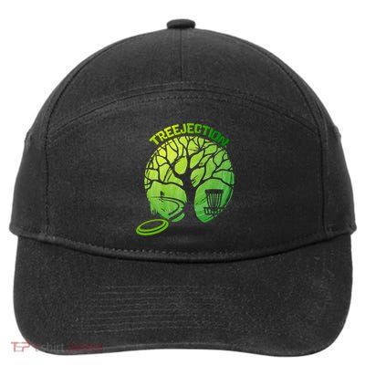 Funny Disc Golf Graphic Tree Gift 7-Panel Snapback Hat