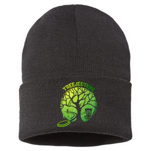 Funny Disc Golf Graphic Tree Gift Sustainable Knit Beanie