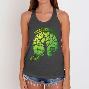 Funny Disc Golf Graphic Tree Gift Women's Knotted Racerback Tank