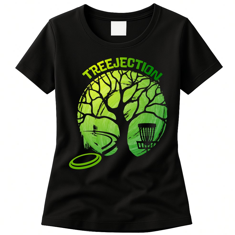 Funny Disc Golf Graphic Tree Gift Womens T-Shirt