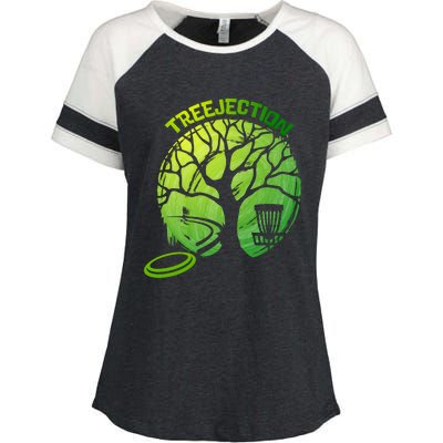 Funny Disc Golf Graphic Tree Gift Enza Ladies Jersey Colorblock Tee