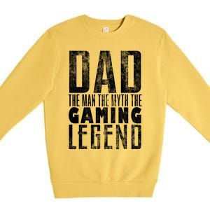 Fathers Day Gaming Legend For Dad Who Games Video Gamer Dad Meaningful Gift Premium Crewneck Sweatshirt