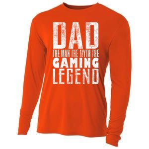 Fathers Day Gaming Legend For Dad Who Games Video Gamer Dad Meaningful Gift Cooling Performance Long Sleeve Crew