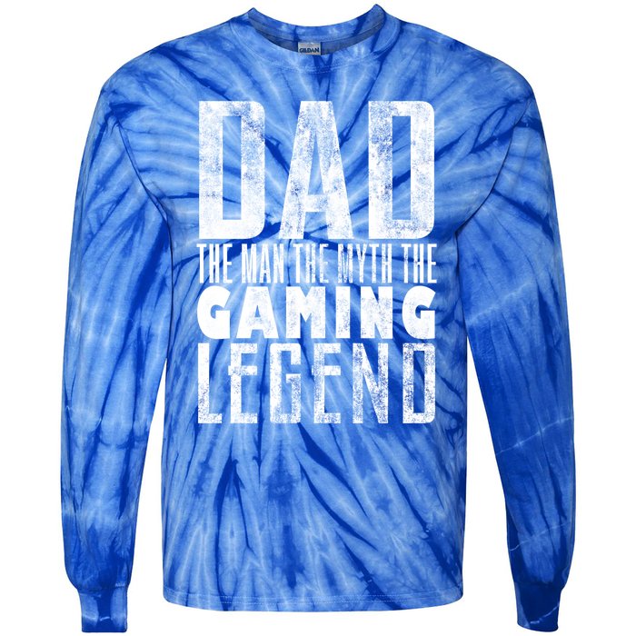 Fathers Day Gaming Legend For Dad Who Games Video Gamer Dad Meaningful Gift Tie-Dye Long Sleeve Shirt