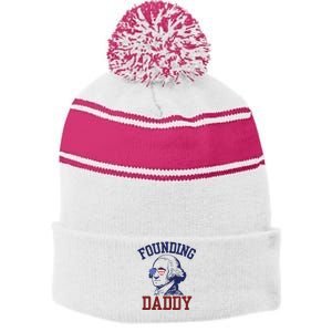 Founding Daddy George Washington Stripe Pom Pom Beanie