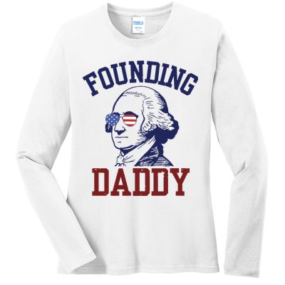 Founding Daddy George Washington Ladies Long Sleeve Shirt