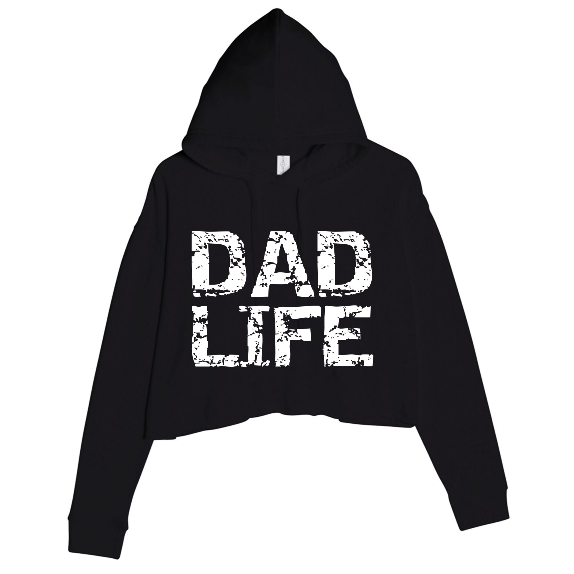 FatherS Day Gift For New Dads From Distressed Dad Life Gift Crop Fleece Hoodie