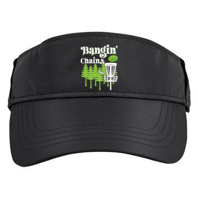 Funny Disc Golf Player Saying I Bangin' Chains Adult Drive Performance Visor