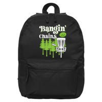 Funny Disc Golf Player Saying I Bangin' Chains 16 in Basic Backpack