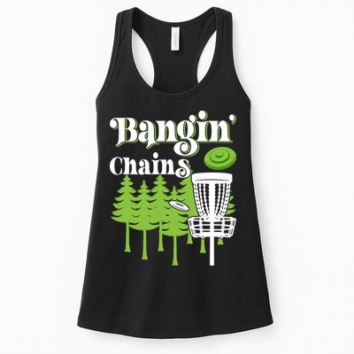 Funny Disc Golf Player Saying I Bangin' Chains Womens Tank Top