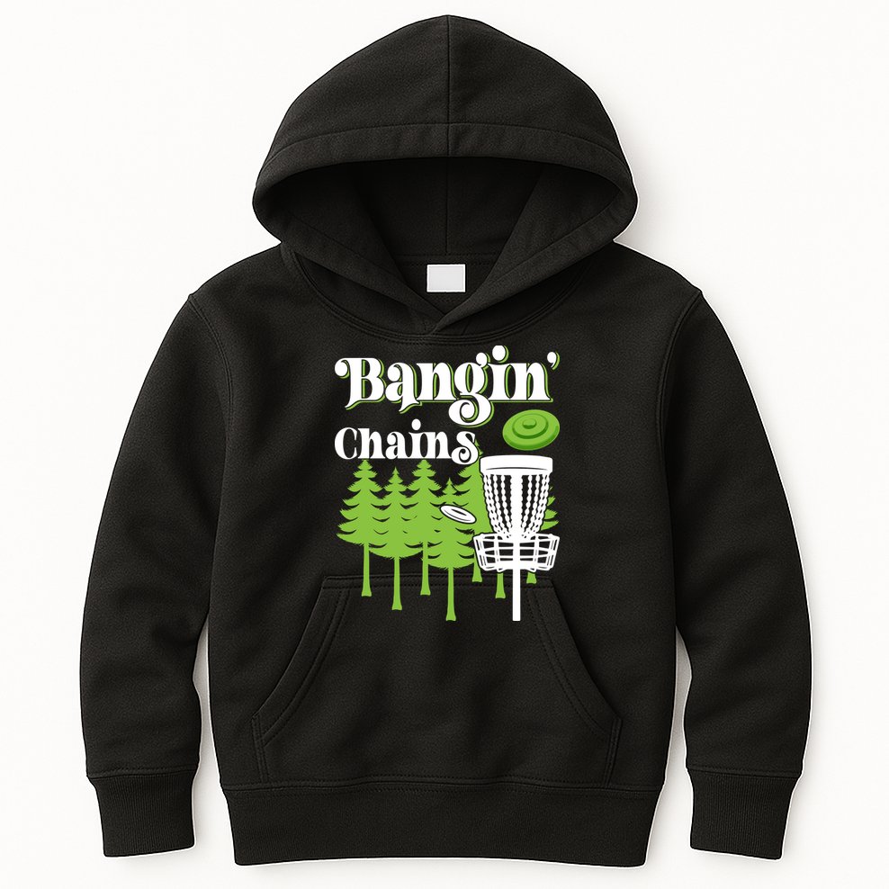 Funny Disc Golf Player Saying I Bangin' Chains Kids Hoodie