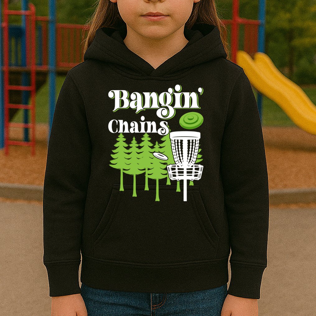 Funny Disc Golf Player Saying I Bangin' Chains Kids Hoodie