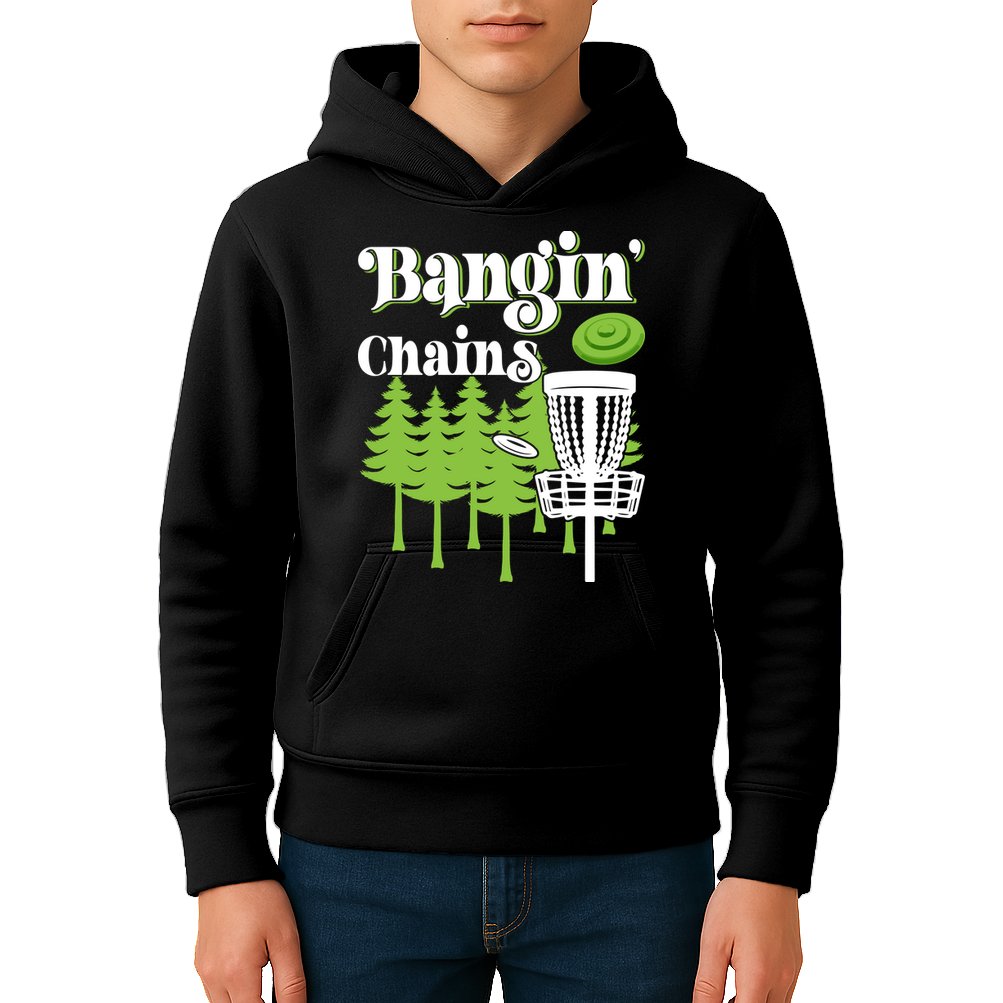 Funny Disc Golf Player Saying I Bangin' Chains Kids Hoodie