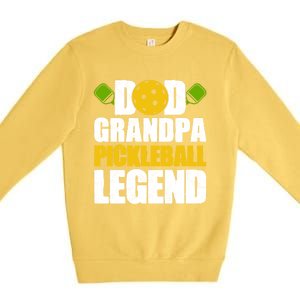 Fathers Day Grandpa Pickleball Dad Grandpa Pickleball Legend Meaningful Gift Premium Crewneck Sweatshirt