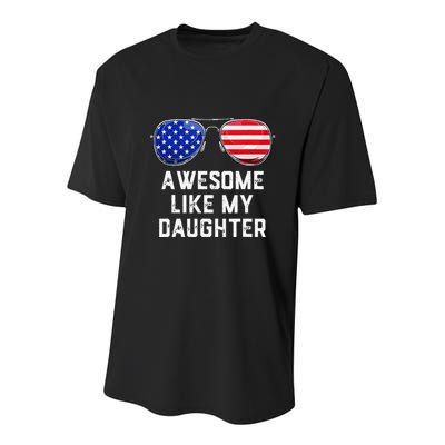 Fathers Day Gift Funny Dads Awesome Like My Daughter Youth Performance Sprint T-Shirt