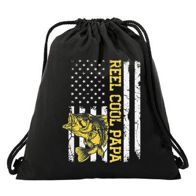 Fathers Day Gifts Funny Fishing Reel Cool Papa Dad Joke (1) Drawstring Bag