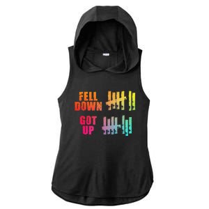 Fell Down Got Up Motivational Positivity Gift Funny Ladies PosiCharge Tri-Blend Wicking Draft Hoodie Tank