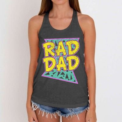 Fathers Day Gift For Daddy Rad Dad Women's Knotted Racerback Tank