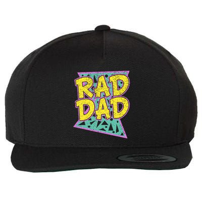 Fathers Day Gift For Daddy Rad Dad Wool Snapback Cap