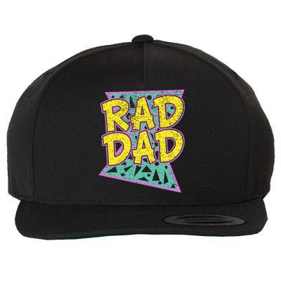 Fathers Day Gift For Daddy Rad Dad Wool Snapback Cap