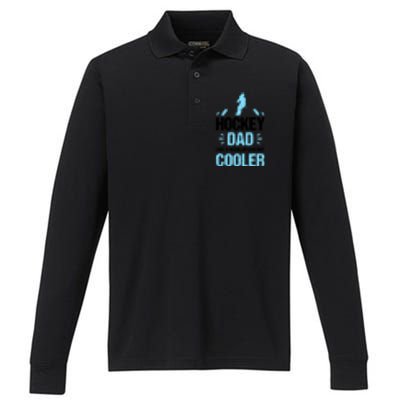 Father's Day Goalie Hockey Dad Like Normal Dad But Cooler Gift Performance Long Sleeve Polo