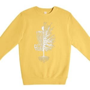 Funny Disc Golf Basket Tree Frisbee Golf Course Premium Crewneck Sweatshirt