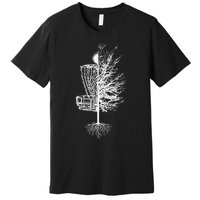 Funny Disc Golf Basket Tree Frisbee Golf Course Premium T-Shirt