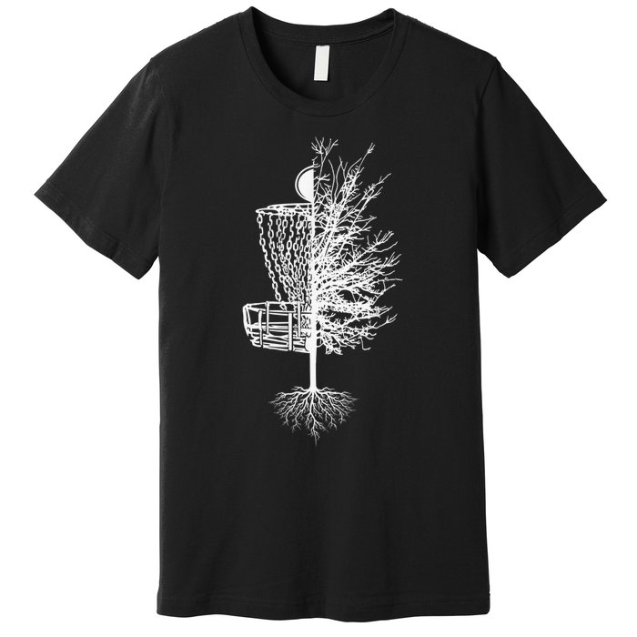 Funny Disc Golf Basket Tree Frisbee Golf Course Premium T-Shirt