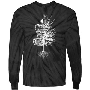 Funny Disc Golf Basket Tree Frisbee Golf Course Tie-Dye Long Sleeve Shirt