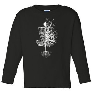 Funny Disc Golf Basket Tree Frisbee Golf Course Toddler Long Sleeve Shirt