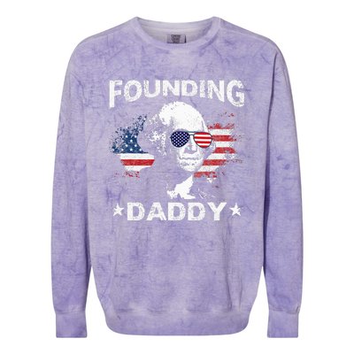 Founding Daddy George Washington Colorblast Crewneck Sweatshirt