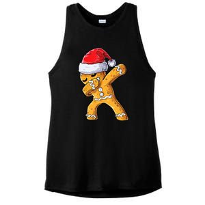 Funny Dabbing Gingerbread Santa Christmas Boys Xmas Cookie Ladies PosiCharge Tri-Blend Wicking Tank