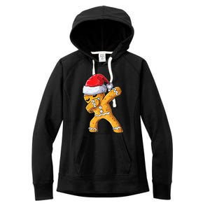 Funny Dabbing Gingerbread Santa Christmas Boys Xmas Cookie Women's Fleece Hoodie