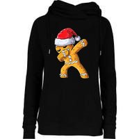 Funny Dabbing Gingerbread Santa Christmas Boys Xmas Cookie Womens Funnel Neck Pullover Hood