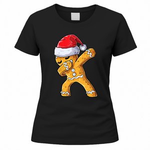 Funny Dabbing Gingerbread Santa Christmas Boys Xmas Cookie Women's T-Shirt