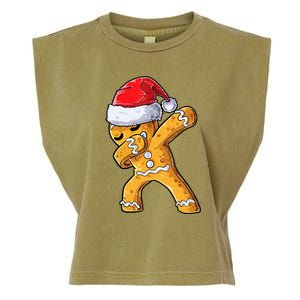 Funny Dabbing Gingerbread Santa Christmas Boys Xmas Cookie Garment-Dyed Women's Muscle Tee