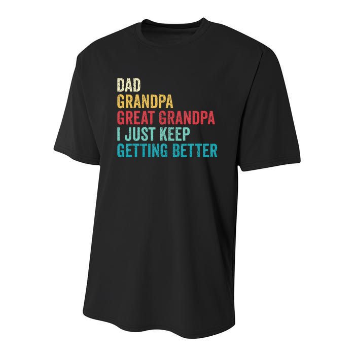 Fathers Day Grandpa Gift From Grand Dad Great Grandpa Youth Performance Sprint T-Shirt