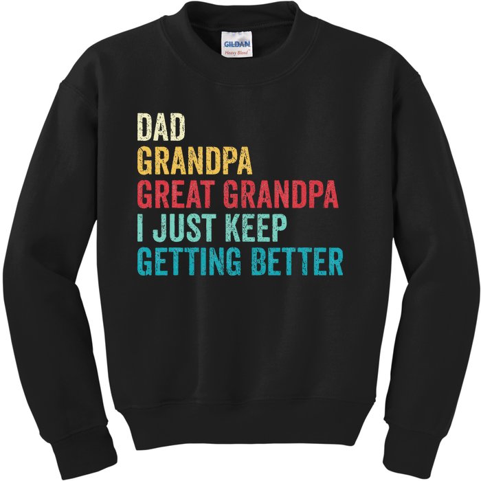 Fathers Day Grandpa Gift From Grand Dad Great Grandpa Kids Sweatshirt