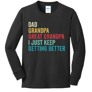 Fathers Day Grandpa Gift From Grand Dad Great Grandpa Kids Long Sleeve Shirt