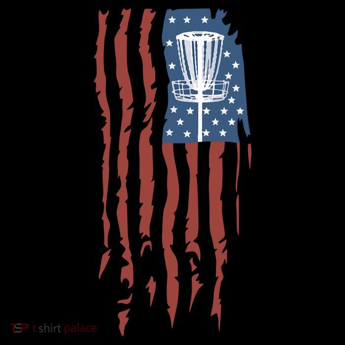 Funny Disc Golf American Flag Disc Frisbee Golf Tall T-Shirt