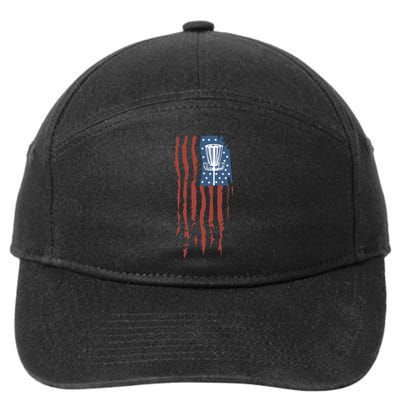 Funny Disc Golf American Flag Disc Frisbee Golf 7-Panel Snapback Hat