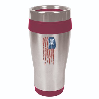 Funny Disc Golf American Flag Disc Frisbee Golf 16oz Travel Tumbler