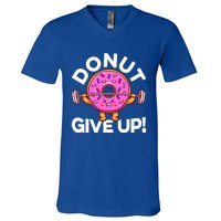 Funny Donut Give Up Workout Doughnut Day Cousin Crew Great Gift V-Neck T-Shirt