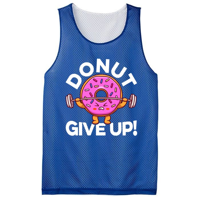 Funny Donut Give Up Workout Doughnut Day Cousin Crew Great Gift Mesh Reversible Basketball Jersey Tank