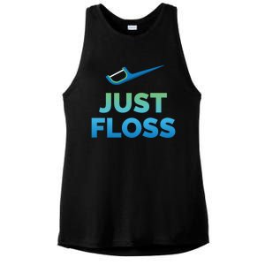 Funny Dentist Gift Just Floss Dental Assistant Hygienist Gift Ladies PosiCharge Tri-Blend Wicking Tank