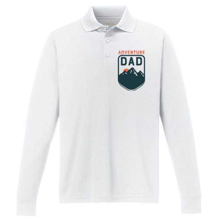 Fathers Day Gift For Dad Adventure Dad Performance Long Sleeve Polo