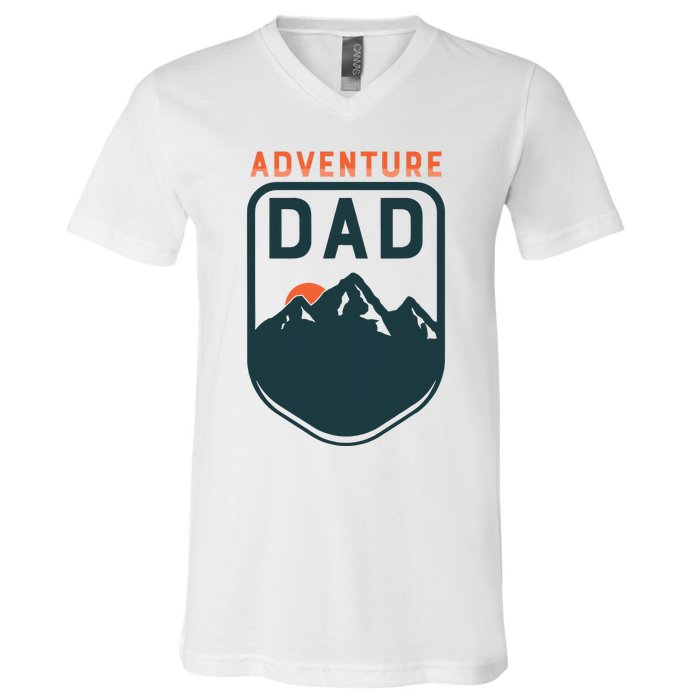 Fathers Day Gift For Dad Adventure Dad V-Neck T-Shirt